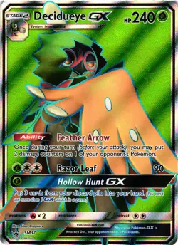 Pokemon TCG Decidueye-GX SM Black Star Promo SM37 Promo LP - Image 1