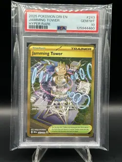 2025 POKEMON DRI EN-DESTINED RIVALS HYPER RARE #243 JAMMING TOWER PSA 10 - Image 1