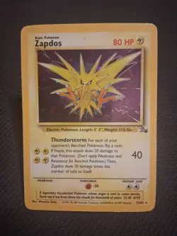 Pokemon TCG Zapdos Fossil 15/62 Holo Unlimited Holo Rare - HP - Image 1