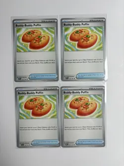 x4 Buddy Buddy Poffin TEF 144/162 Pokemon TCG Playset - Image 1