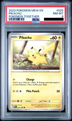 2023 Pokemon Pikachu #025 PSA 8 NM-MT Pokemon Together STAMP Promo - Image 1