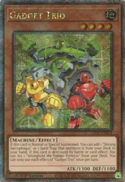 Yugioh! LP Gadget Trio - LEDE-EN004 - Quarter Century Secret Rare - 1st Edition - Image 1