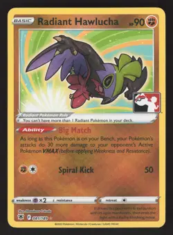 Radiant Hawlucha 081/189 Radiant Rare Pokemon Prize Pack Series Cards - Image 1