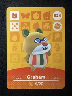 Graham #324 Animal Crossing Amiibo Card Series 4 Authentic +Tracking# - Image 1