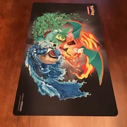 2019 Pokemon Trading Card Game Play Mat Charizard Blastoise Venasaur - Image 2