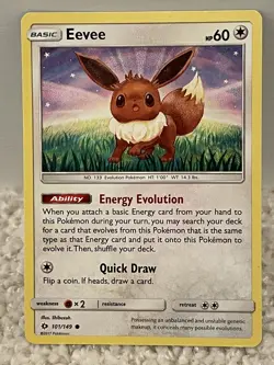 Pokemon Eevee 101/149 Sun & Moon Common Card 2017 TCG Unplayed! - Image 1