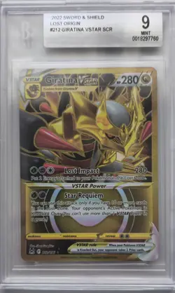 💥Giratina VSTAR (Secret) 212/196 Lost Origin Holo BGS 9 Pokemon Card TCG - Image 1