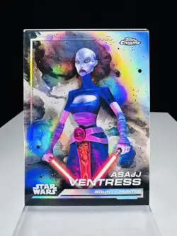 2024 Topps Star Wars Clone Wars Chrome Refractor Asajj Ventress #136 Holo Card - Image 1
