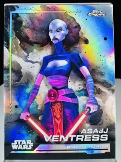 2024 Topps Star Wars Clone Wars Chrome Refractor Asajj Ventress #136 Holo Card - Image 2