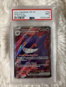 Pokemon Gengar EX TCG Full Art Ultra Rare Holo Card Temporal Forces 193/162 - Image 1