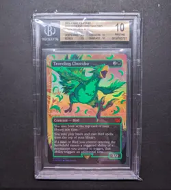 Traveling Chocobo Neon Ink Green BGS 10 Pristine MTG Final Fantasy FIN 0551d - Image 1