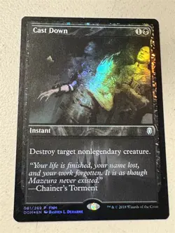mtg foil promo pack Cast Down, Dominaria, light play - Image 1