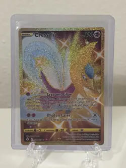 Pokemon TCG Cresselia Holo Secret Rare Card 228/203 Evolving Skies Gold Full Art - Image 1