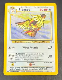 POKEMON TCG PIDGEOT 8/64 JUNGLE RARE HOLO VERY GOOD CONDITION NO PLAY - Image 1