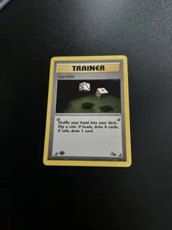 Pokemon Gambler 1st Edition 60/62 Fossil Set Variant WOTC Trainer Collection - Image 1
