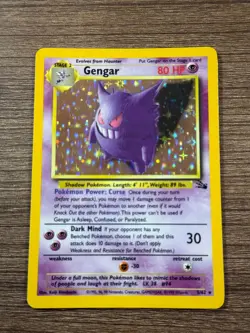 Pokemon TCG Gengar Fossil 5/62 holo rare 1999 LP - Image 1