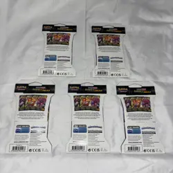 LOT OF 5 Pokemon Darkness Ablaze Sleeved Packs - Sword & Shield - Sealed - Image 2