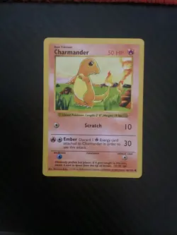 Pokemon Charmander 46/102 WotC Base Set Shadowless Unlimited LP - Image 1