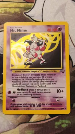 Pokemon TCG Mr. Mime Jungle 6/64 Holo Unlimited Holo Rare - Image 1