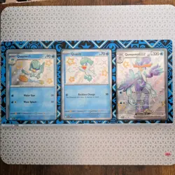 Quaxly/Quaxwell/Quaquaval ex Paldean Fates Shiny NM Pokemon WMagnetic Display - Image 1