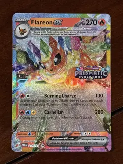 Pokemon Prismatic Evolutions Flareon Ex Stamped Promo 014/131 Surprise Box - Image 1