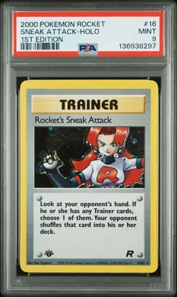 2000 POKEMON TEAM ROCKET 1ST ED ROCKET'S SNEAK ATTACK #72 PSA 9 MINT #53805337 - Image 1
