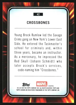 CROSSBONES 2025 TOPPS CHROME MARVEL SAPPHIRE ORANGE #42 3/25 - Image 2