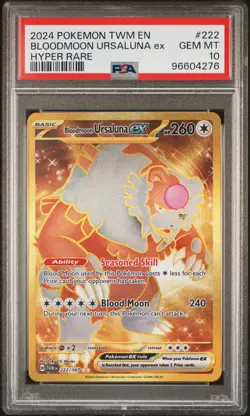 2024 Pokemon Twm En-Twilight Masquerade Bloodmoon Ursaluna Ex Hyper Rare PSA 10 - Image 1