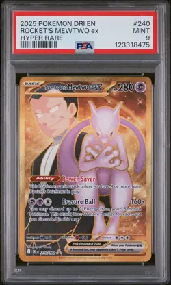 2025 Pokemon Dri En-Destined Rivals Rocket'S Mewtwo Ex Hyper Rare PSA 9 - Image 1