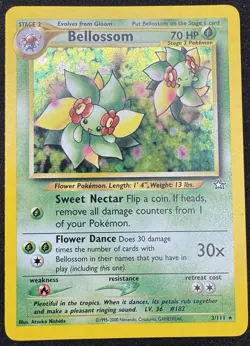 Pokemon TCG Bellossom 3/111 Neo Genesis Holo MP - Image 1