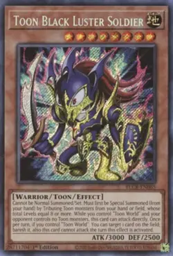 Yugioh! Toon Black Luster Soldier - BLCR-EN065 - Secret Rare - 1st Edition Near - Image 1