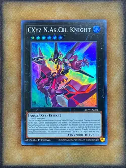 Yugioh CXyz N.As.Ch. Knight LED9-EN004 Super Rare 1st Ed NM - Image 1