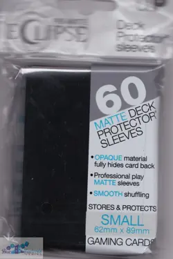 60 PRO-MATTE ECLIPSE OPAQUE YUGIOH size DECK PROTECTORS CARD SLEEVES BLACK - Image 1