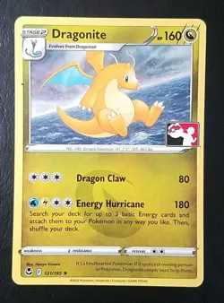 DRAGONITE 131/195, STAMPED, PRIZE PACK SERIES 3, POKEMON CARD (NM) - Image 1