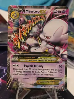 Pokemon M Mega Mewtwo EX Ultra Rare Holo TCG Card 64/162 XY Breakthrough - Image 1