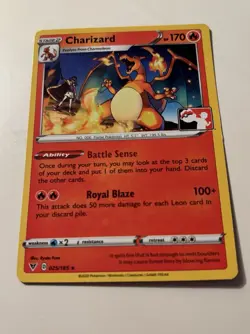 Pokemon TCG Charizard 025/165 Vivid Voltage Prize Pack Series Card MP - Image 2
