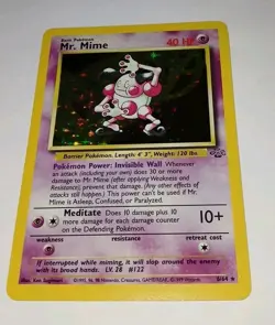 Vintage MR. MIME Jungle Holo Rare Pokemon TCG Card 6/64 NM 1999 Super Clean 🌟 - Image 1