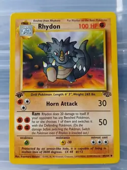 1st Edition Rhydon 45/64 - Jungle Set - Pokemon Card NM Unplayed - Image 1