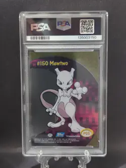 PSA MINT 9 - #150 MEWTWO - 2000 Topps Pokemon - TV Animation Clear Card #PC5 - Image 2