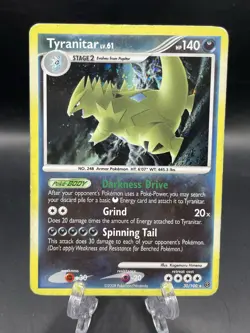 Tyranitar Lv.61 30/100 Stormfront Holo Rare Pokemon Card TCG 2008 DMG - Image 1