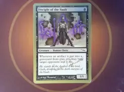 Gold Border Disciple of the Vault - Magic the Gathering Mtg 2004 Aeo Paquette - Image 1