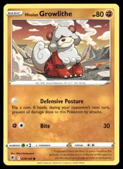 2022 Sword & Shield - Astral Radiance Hisuian Growlithe Basic/Common #70 - Image 1