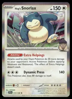 2025 Scarlet & Violet Series - Journey Together Hop's Snorlax Rare #117 - Image 1