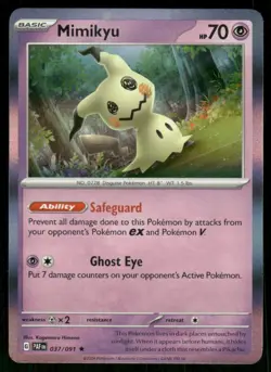 2024 Scarlet & Violet Series - Paldean Fates Mimikyu Rare #37 - Image 1