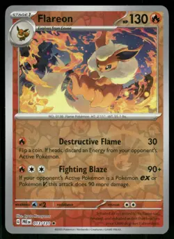 2025 Scarlet & Violet Series - Prismatic Evolutions Flareon Rare #13 - Image 1
