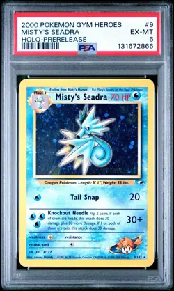2000 POKEMON GYM HEROES HOLO-PRERELEASE #9 MISTY'S SEADRA PSA - Image 1