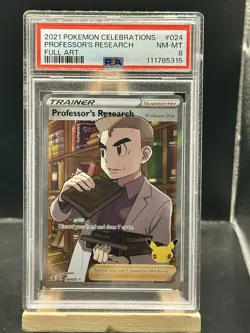 Professor’s Research 024/025 Full Art Holo 2021 Pokemon Celebrations PSA 8 NM-MT - Image 1