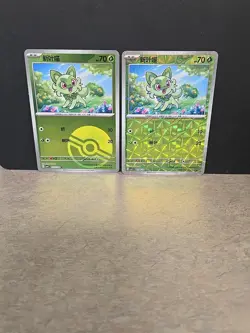 Pokemon TCG -Sprigatito - Horizons Pack Vol 1 - 01 04/09 - Rotary Holo & 0102/09 - Image 1