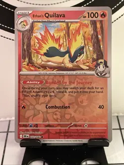 Ethan's Quilava 033/182 Common Reverse Holo SV10: Destined Rivals Pokemon NM - Image 1