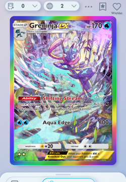 Pokemon TCG POCKET - Greninja Rainbow Rare 2⭐, Mega-Rising, English - Image 1